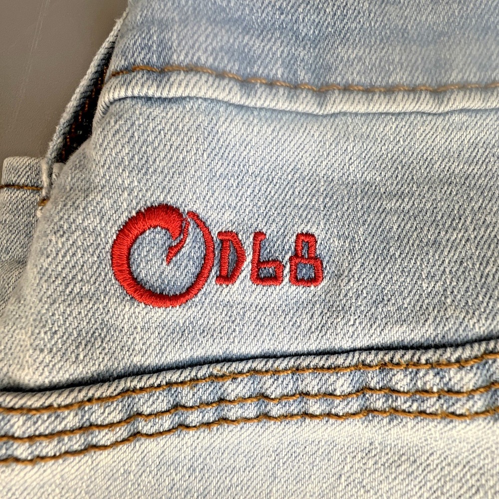 Origin USA Fighter Fit D68 Jeans Men 32x32 USA Made Light Wash Distressed Denim - Picture 10 of 16